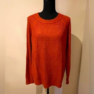 Vero Moda Womens Burnt Orange Leroya Crew Neck Pullover Sweater, size Medium